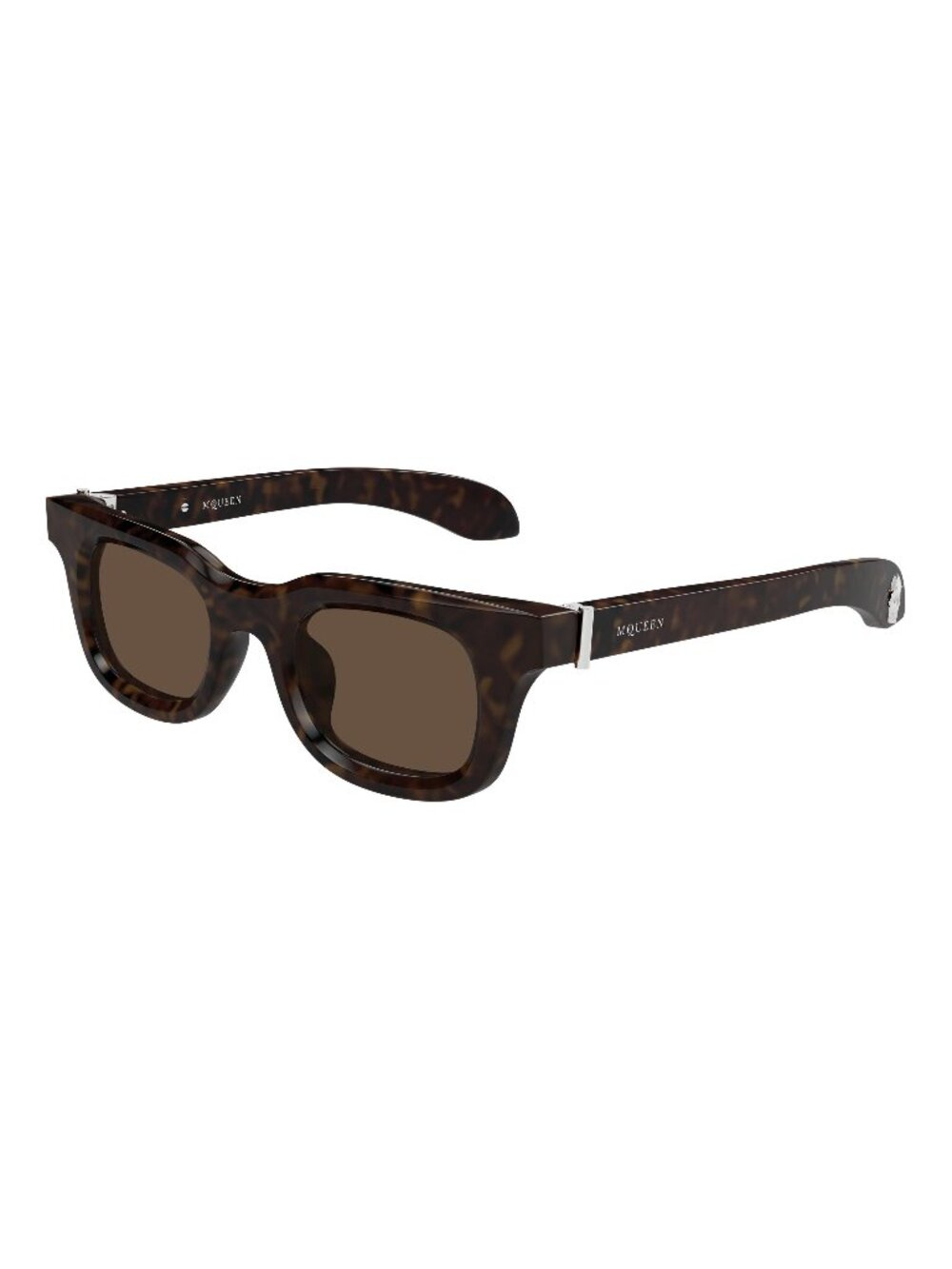 New Alexander McQueen Men's Sunglasses Havana Brown Lens Acetate Frame AM0547S